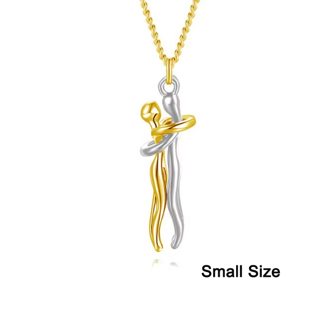 Original Couple Hug Pendant Necklace Female Black Stylish Pendant Couple Necklace Lovers Witness Jewelry Wholesale