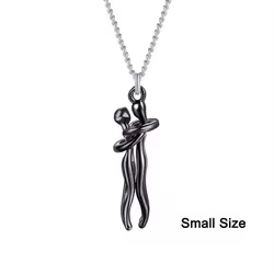 Original Couple Hug Pendant Necklace Female Black Stylish Pendant Couple Necklace Lovers Witness Jewelry Wholesale