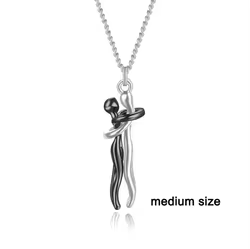 Original Couple Hug Pendant Necklace Female Black Stylish Pendant Couple Necklace Lovers Witness Jewelry Wholesale