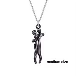 Original Couple Hug Pendant Necklace Female Black Stylish Pendant Couple Necklace Lovers Witness Jewelry Wholesale