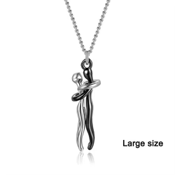 Original Couple Hug Pendant Necklace Female Black Stylish Pendant Couple Necklace Lovers Witness Jewelry Wholesale