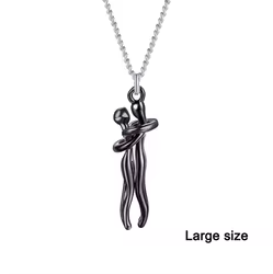 Original Couple Hug Pendant Necklace Female Black Stylish Pendant Couple Necklace Lovers Witness Jewelry Wholesale