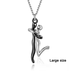 Original Couple Hug Pendant Necklace Female Black Stylish Pendant Couple Necklace Lovers Witness Jewelry Wholesale