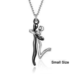 Original Couple Hug Pendant Necklace Female Black Stylish Pendant Couple Necklace Lovers Witness Jewelry Wholesale