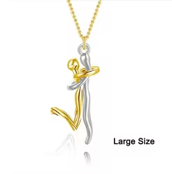 Original Couple Hug Pendant Necklace Female Black Stylish Pendant Couple Necklace Lovers Witness Jewelry Wholesale