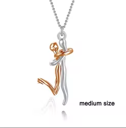 Original Couple Hug Pendant Necklace Female Black Stylish Pendant Couple Necklace Lovers Witness Jewelry Wholesale